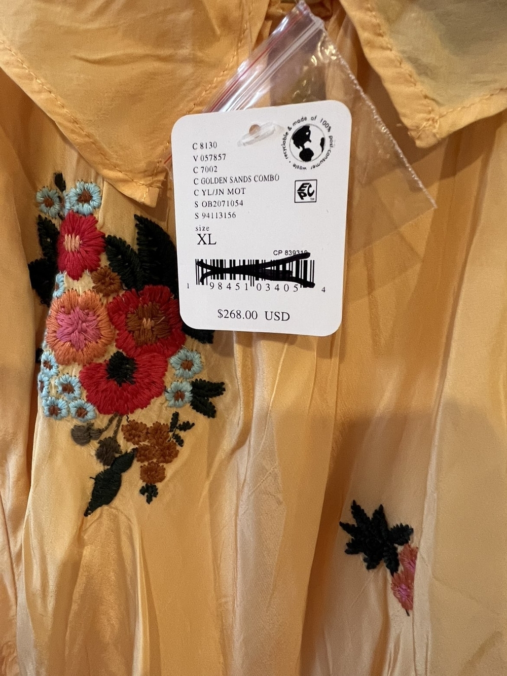 Free People Yellow Floral Midi Dress with Ruffle Neckline - Picture 5 of 5